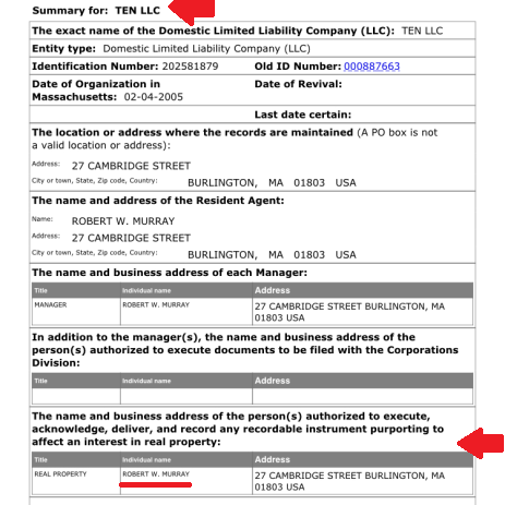 Business Entity Summary for Ten LLC